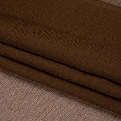 Crinkled Silk Chiffon - Chocolate - Premium Collection