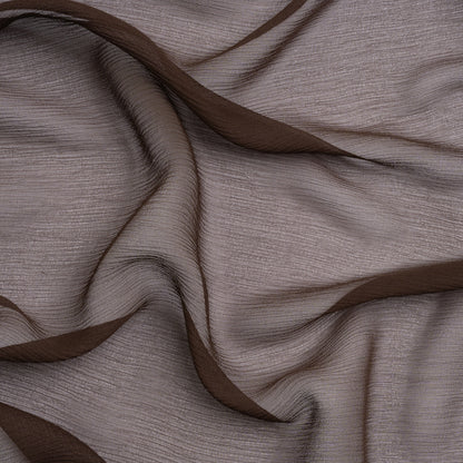 Crinkled Silk Chiffon - Dark Brown - Premium Collection