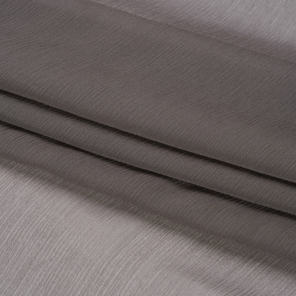 Crinkled Silk Chiffon - Dark Silver - Premium Collection