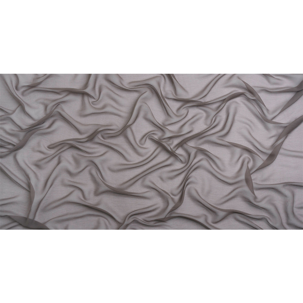 Crinkled Silk Chiffon - Dark Silver - Premium Collection