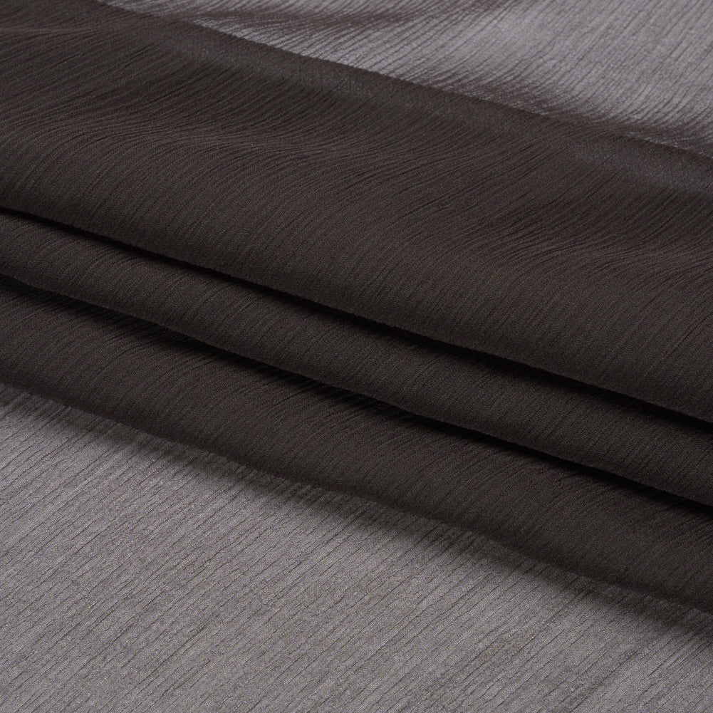 Crinkled Silk Chiffon - Deep Charcoal - Premium Collection