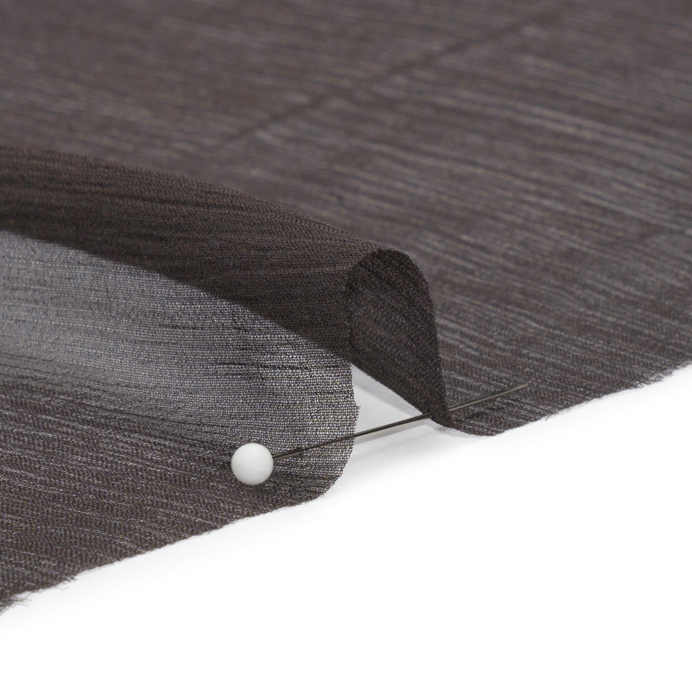 Crinkled Silk Chiffon - Deep Charcoal - Premium Collection