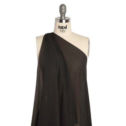 Crinkled Silk Chiffon - Deep Charcoal - Premium Collection