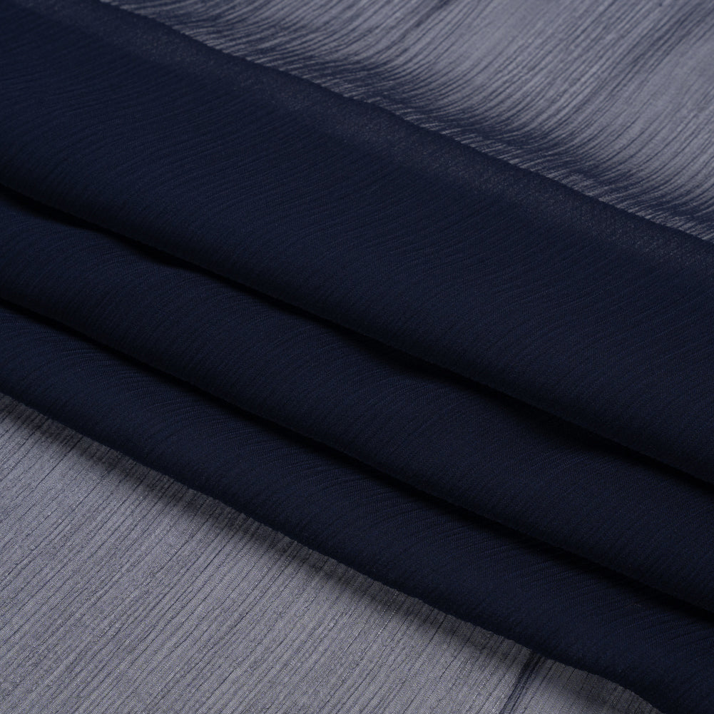 Crinkled Silk Chiffon - Navy - Premium Collection