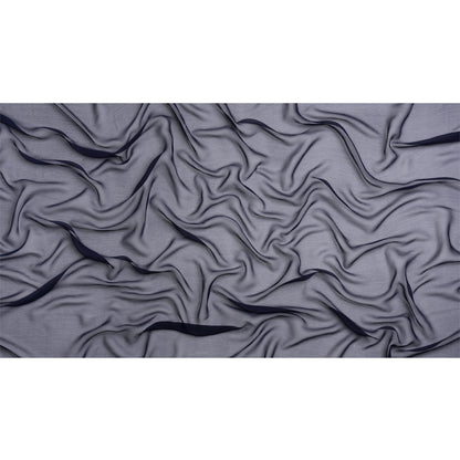 Crinkled Silk Chiffon - Navy - Premium Collection