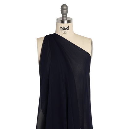 Crinkled Silk Chiffon - Navy - Premium Collection Detail