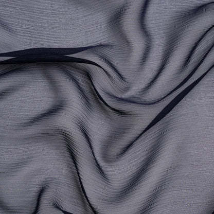 Crinkled Silk Chiffon - Navy - Premium Collection