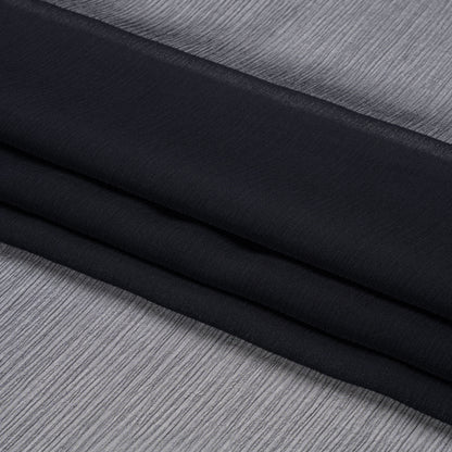 Crinkled Silk Chiffon - Midnight - Premium Collection
