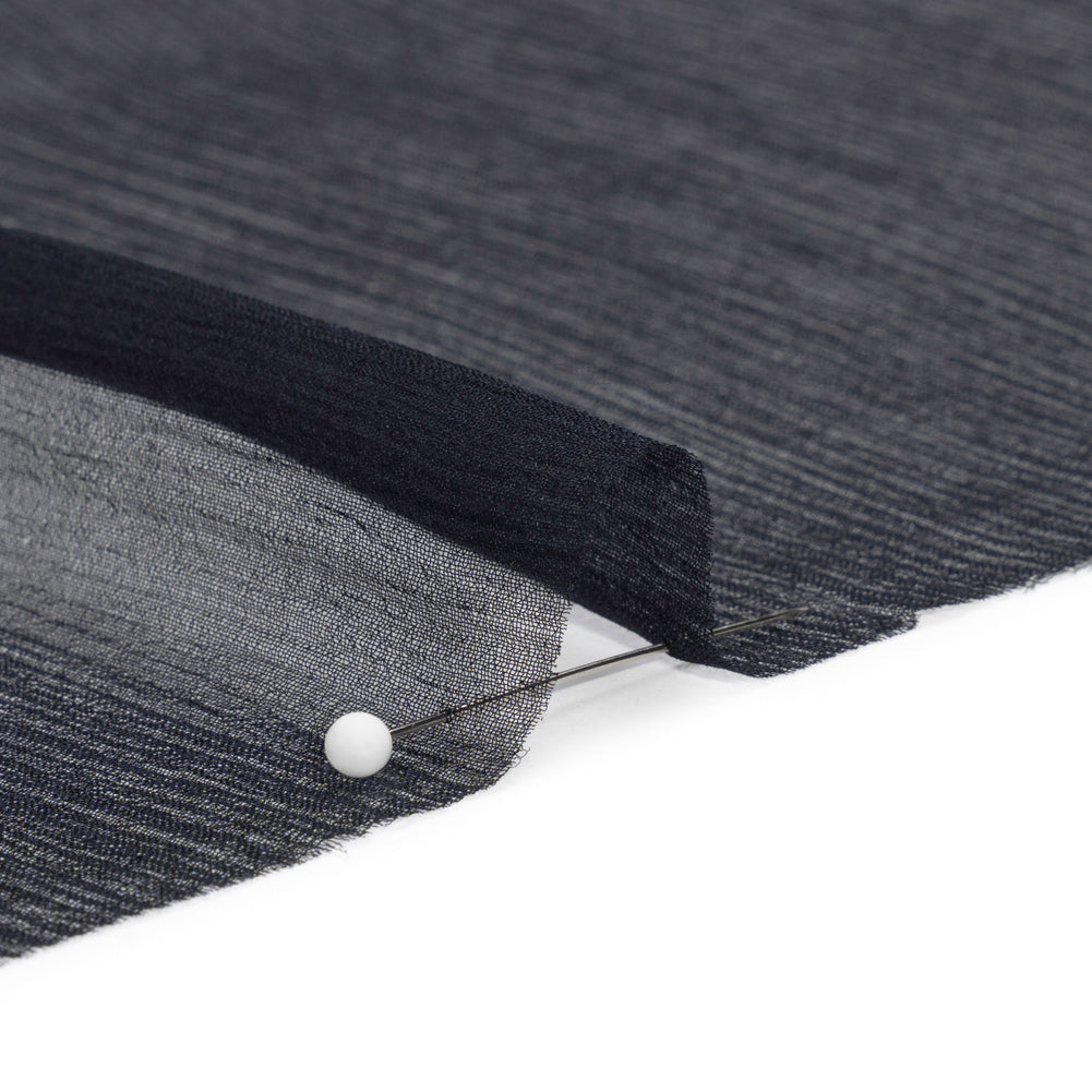 Crinkled Silk Chiffon - Midnight - Premium Collection