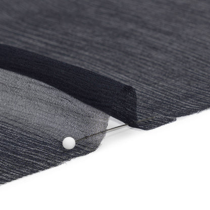 Crinkled Silk Chiffon - Midnight - Premium Collection