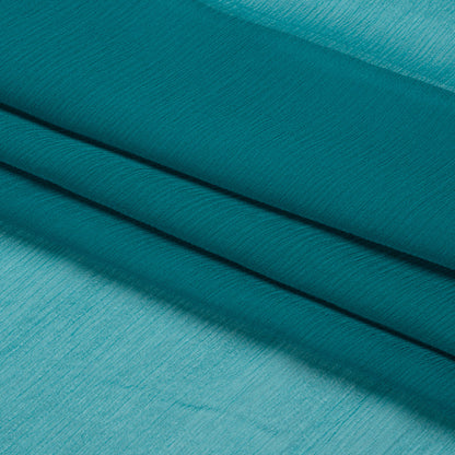 Crinkled Silk Chiffon - Deep Teal - Premium Collection