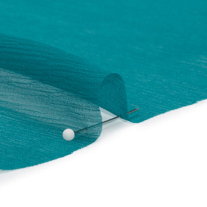 Crinkled Silk Chiffon - Deep Teal - Premium Collection