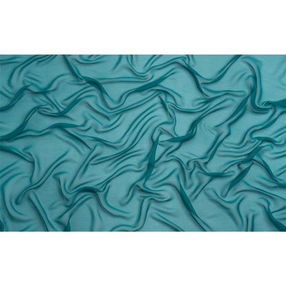 Crinkled Silk Chiffon - Deep Teal - Premium Collection
