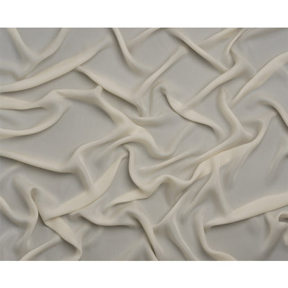 Silk Double Georgette - Antique White - Premium Collection