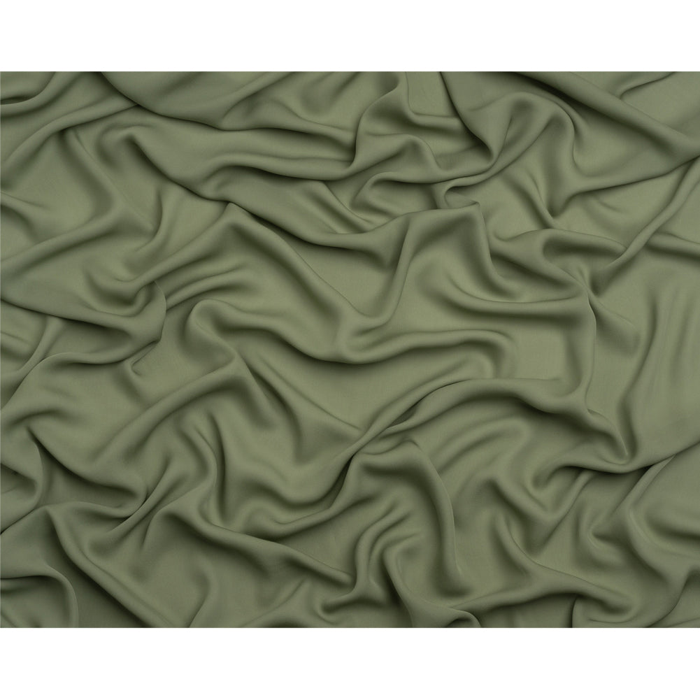 Silk Double Georgette - Oil Green - Premium Collection