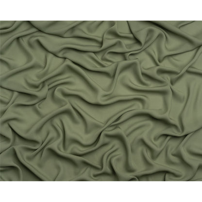 Silk Double Georgette - Oil Green - Premium Collection