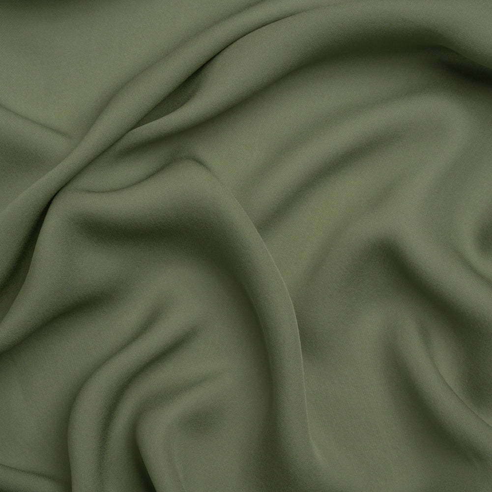 Silk Double Georgette - Oil Green - Premium Collection