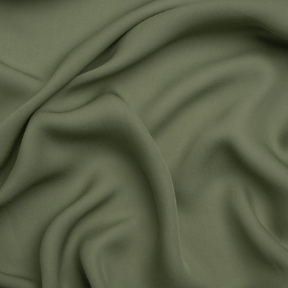 Silk Double Georgette - Oil Green - Premium Collection