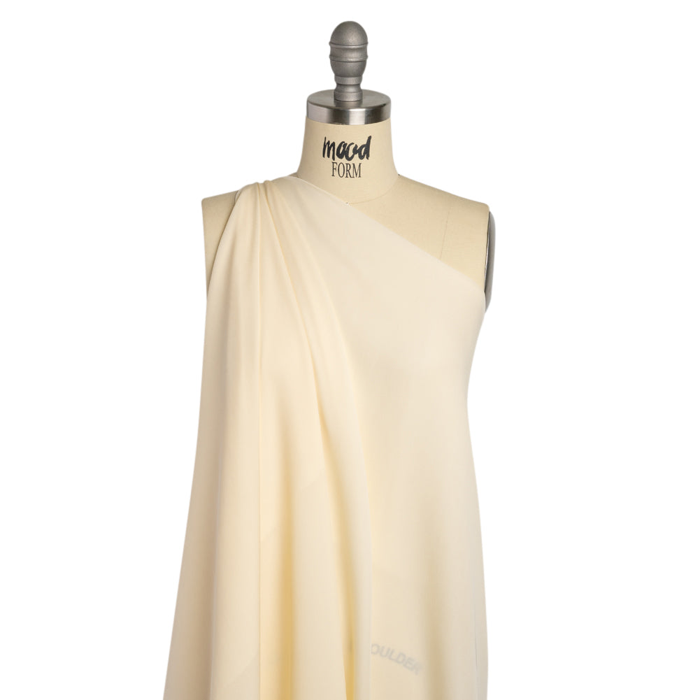 Silk Double Georgette - Pale Yellow - Premium Collection