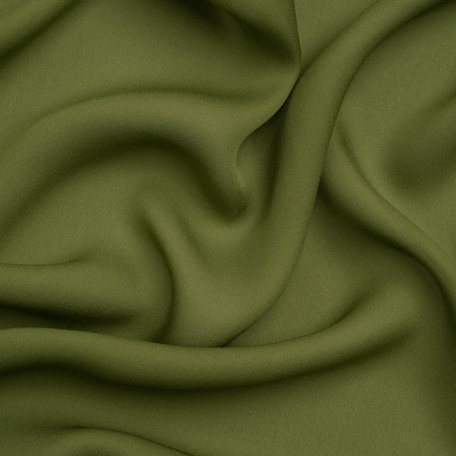 Silk Double Georgette - Pesto Green - Premium Collection