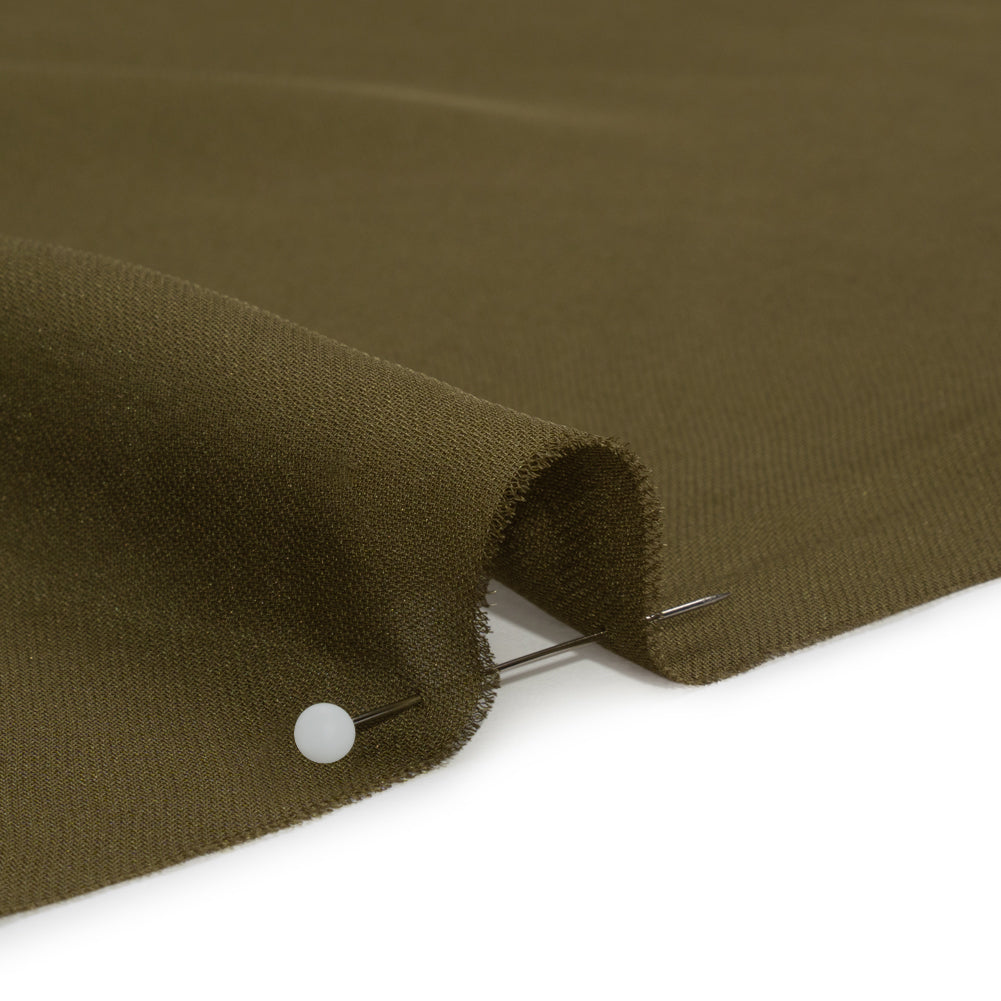 Silk Double Georgette - Olive Green - Premium Collection