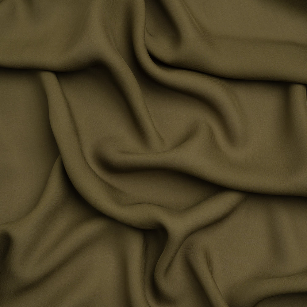 Silk Double Georgette - Olive Green - Premium Collection