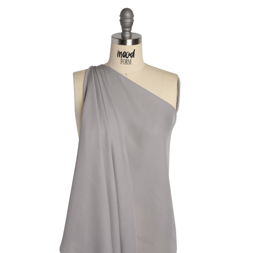 Silk Double Georgette - Silver - Premium Collection