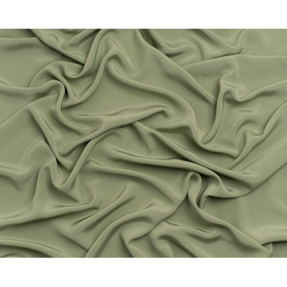 Silk 4-Ply Crepe 44" - Oil Green - Premium Collection