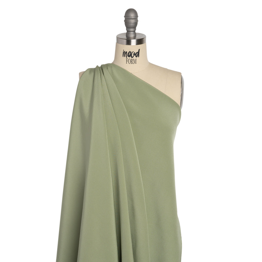 Silk 4-Ply Crepe 44" - Oil Green - Premium Collection