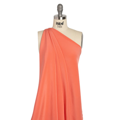 Silk 4-Ply Crepe 44" - Coral - Premium Collection