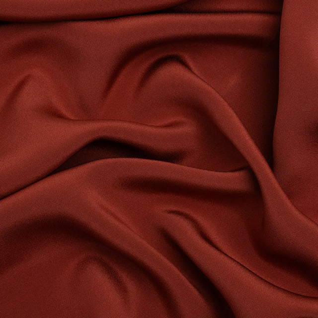 Silk 4-Ply Crepe 44" - Mahogany - Premium Collection