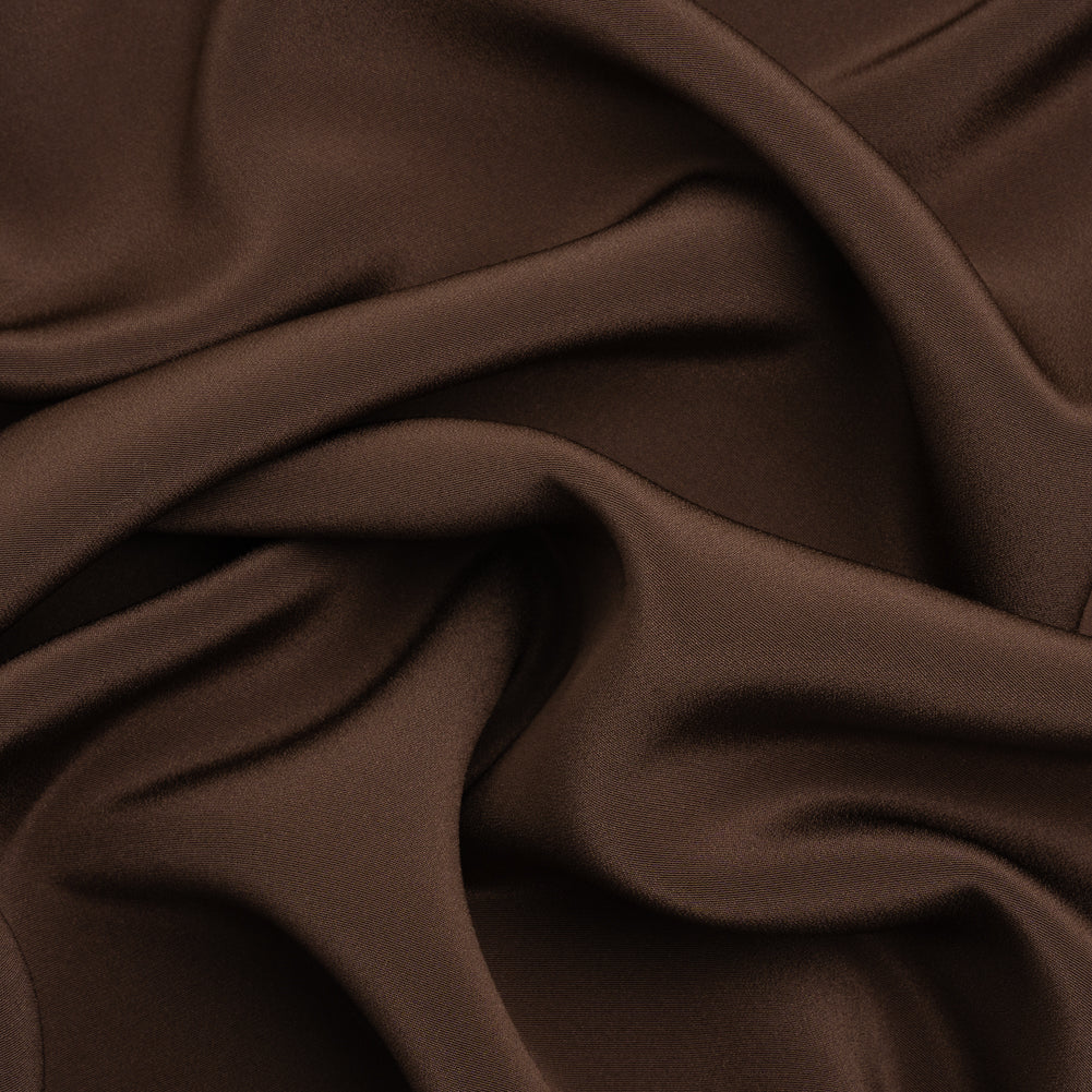 Silk 4-Ply Crepe 44" - Dark Brown - Premium Collection