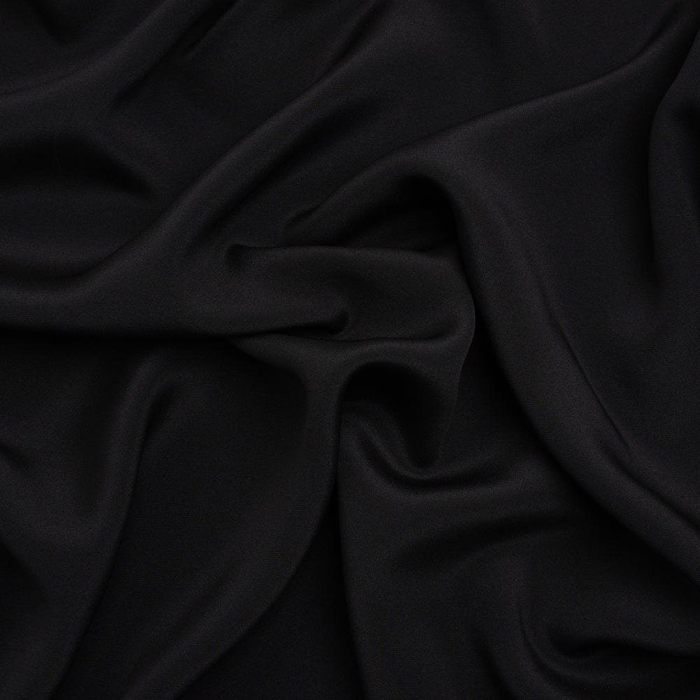 Silk Wool Twill - Jet Black - Premium Collection