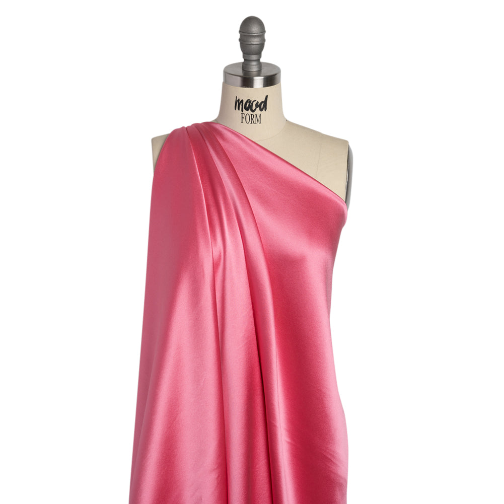 Silk Crepe Back Satin - Carmine Rose - Premium Collection - Drape