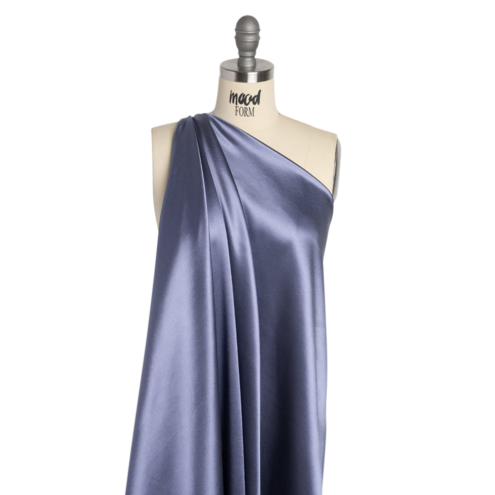 Silk Crepe Back Satin - Infinity Blue - Premium Collection Detail