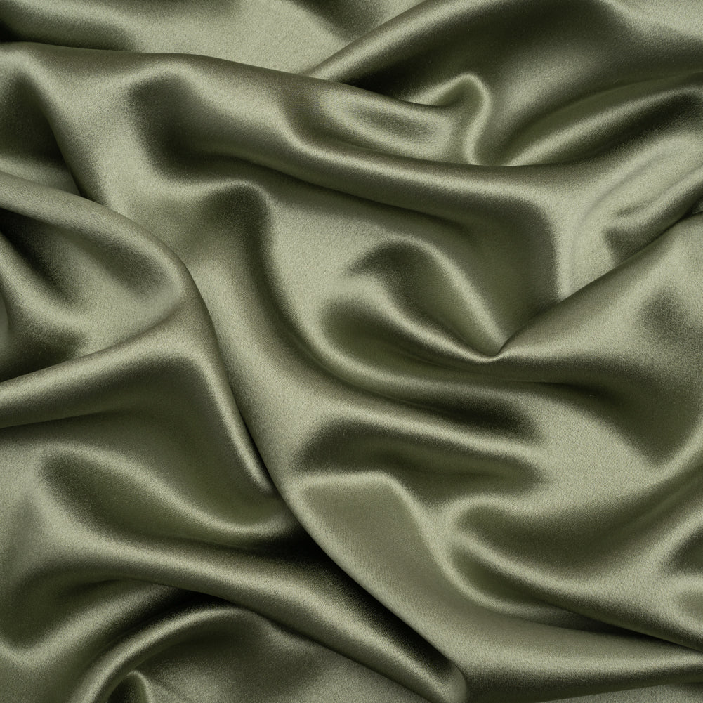 Silk Crepe Back Satin - Oil Green - Premium Collection