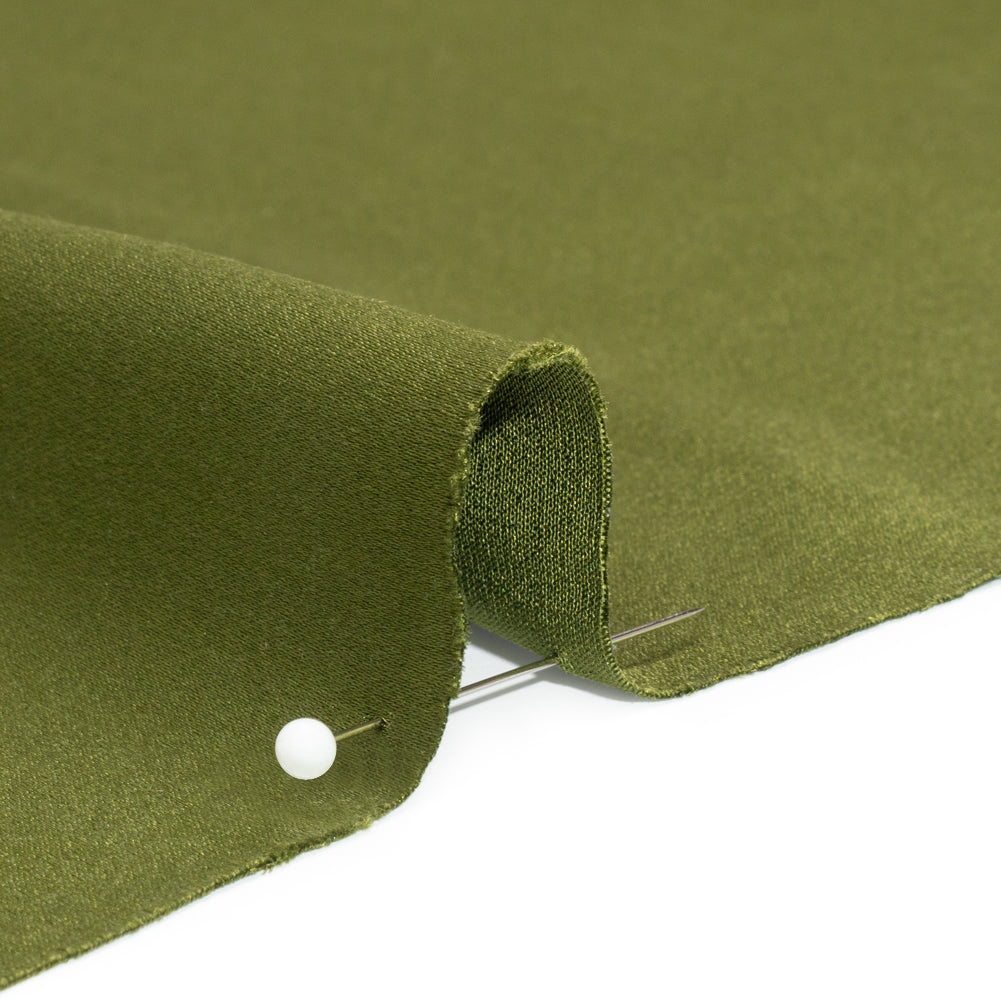 Silk Crepe Back Satin - Pesto Green - Premium Collection - Detail