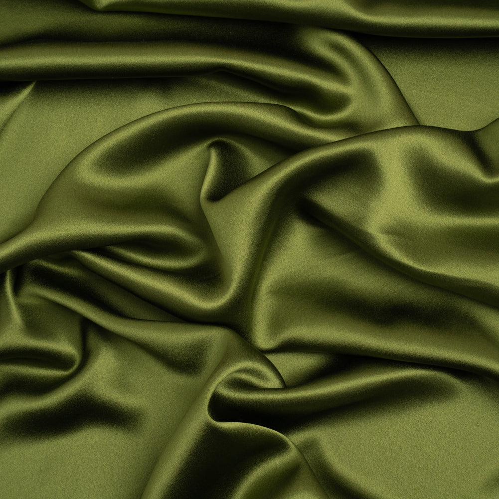 Silk Crepe Back Satin - Pesto Green - Premium Collection