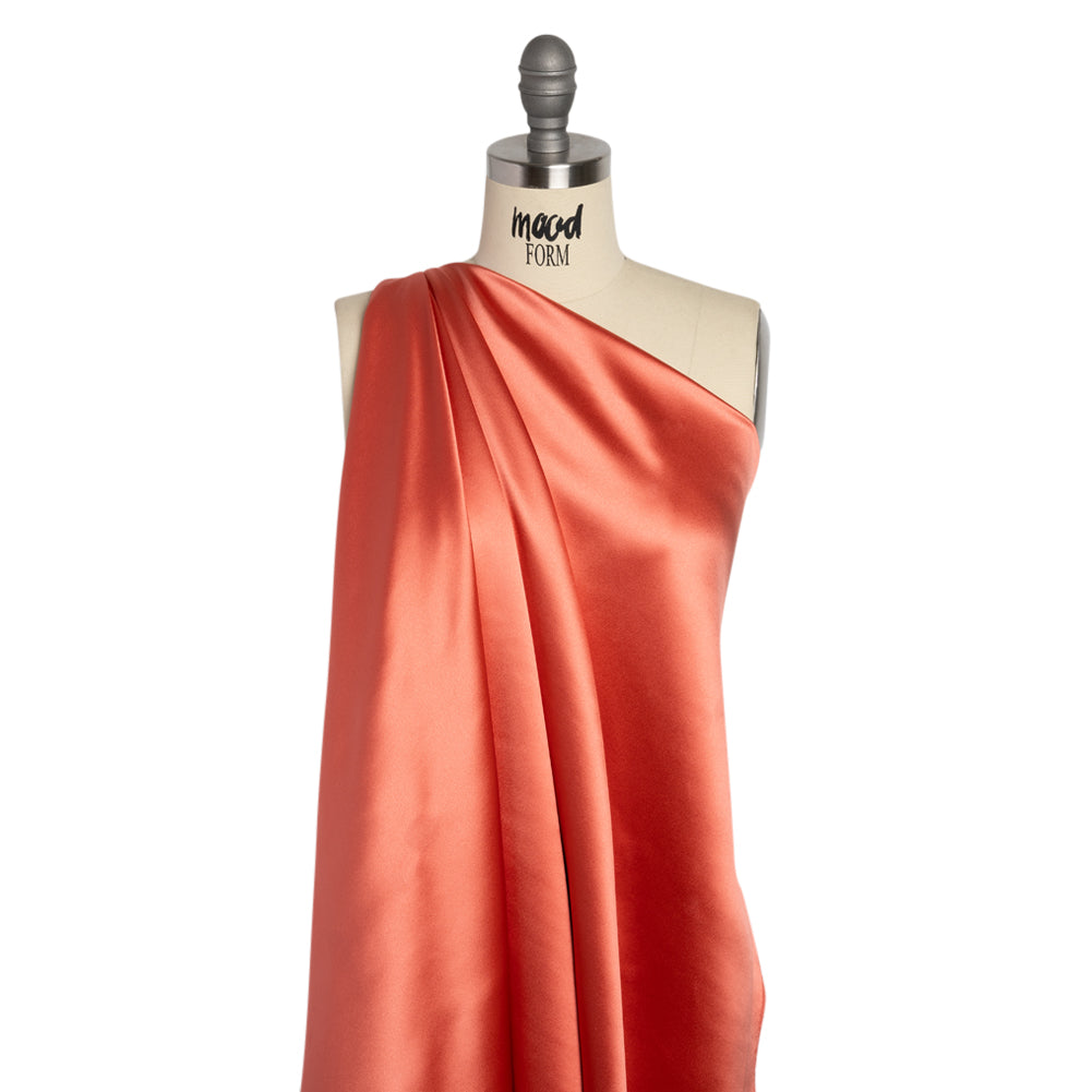 Silk Crepe Back Satin - Coral - Premium Collection