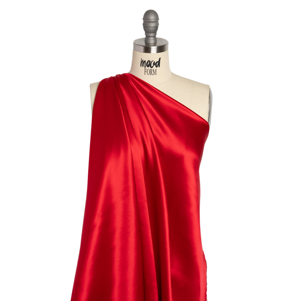Silk Crepe Back Satin - Red - Premium Collection Detail