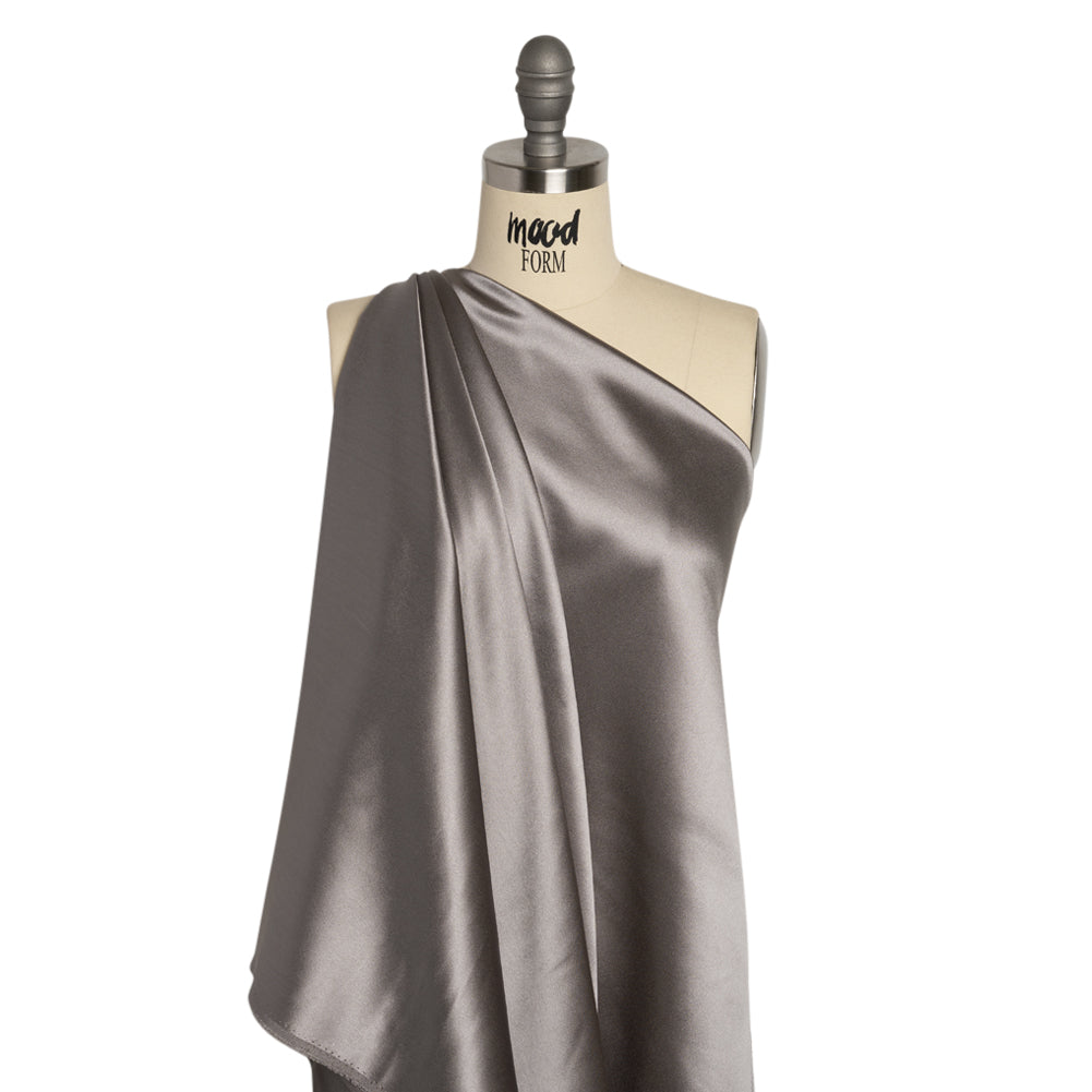 Silk Crepe Back Satin - Silver - Premium Collection