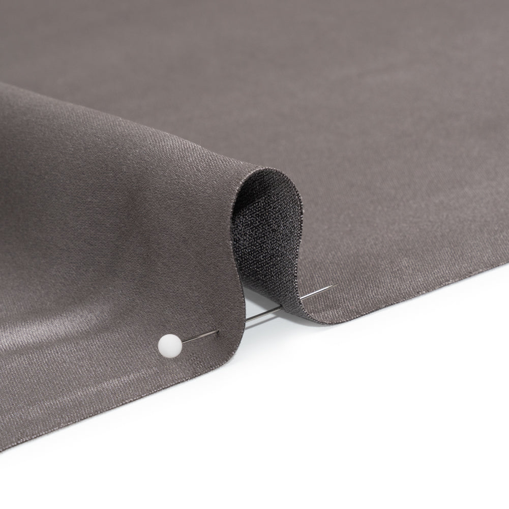 Silk Crepe Back Satin - Dark Silver - Premium Collection