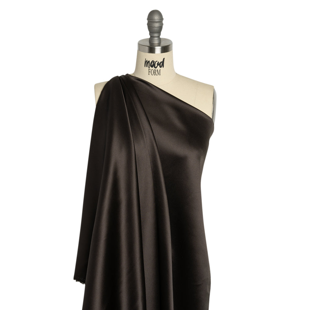 Silk Crepe Back Satin - Deep Charcoal - Premium Collection