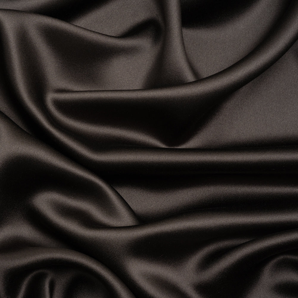 Silk Crepe Back Satin - Deep Charcoal - Premium Collection