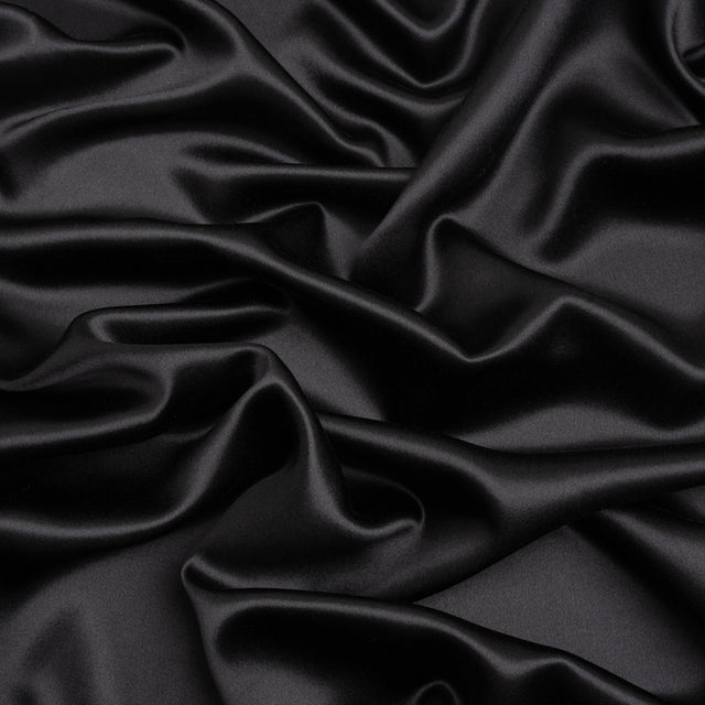 Silk Crepe Back Satin - Black - Premium Collection