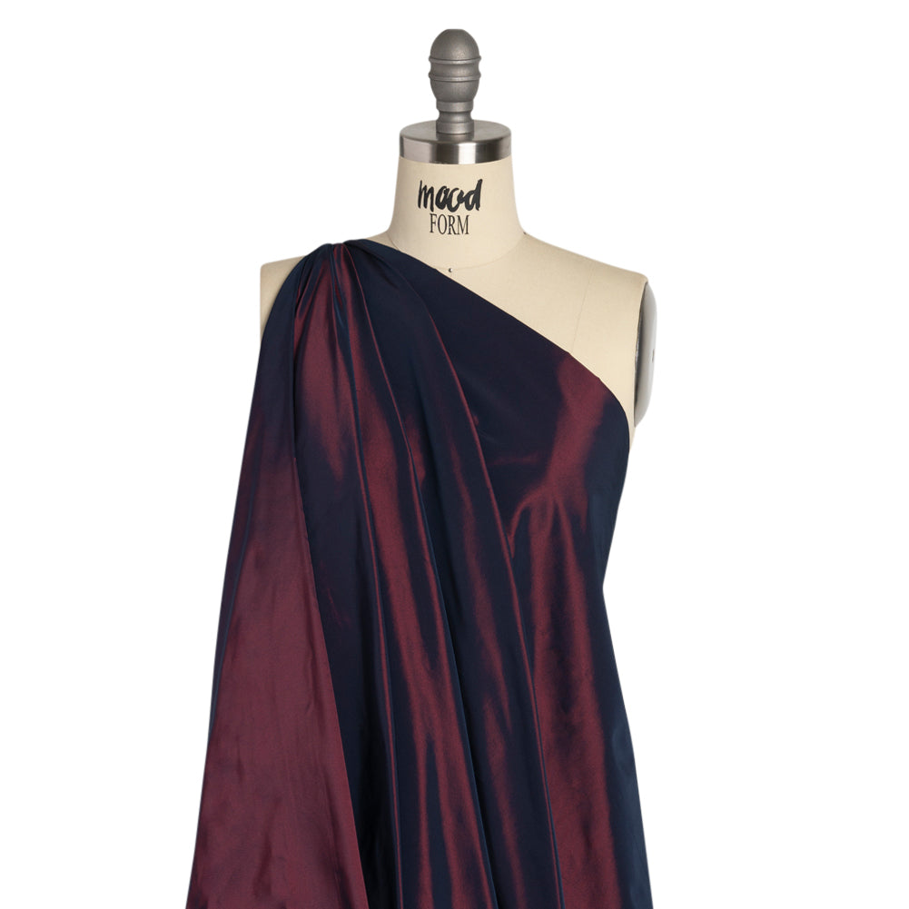 Polyester Taffeta Made in Italy - Red Navy - Premium Collection Drape