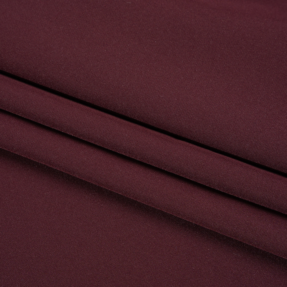 Stretch Recycled Polyester 4-Ply Crepe - Burgundy - Premium Collection