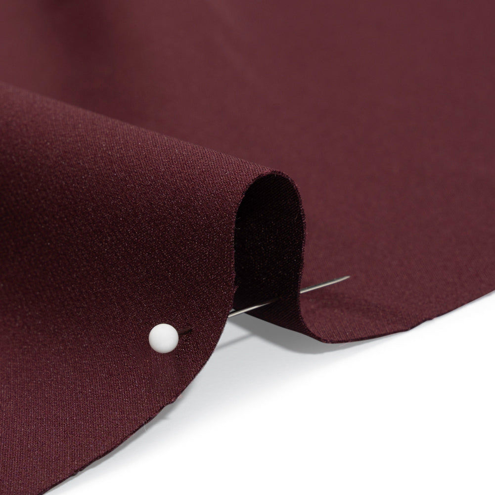 Stretch Recycled Polyester 4-Ply Crepe - Burgundy - Premium Collection