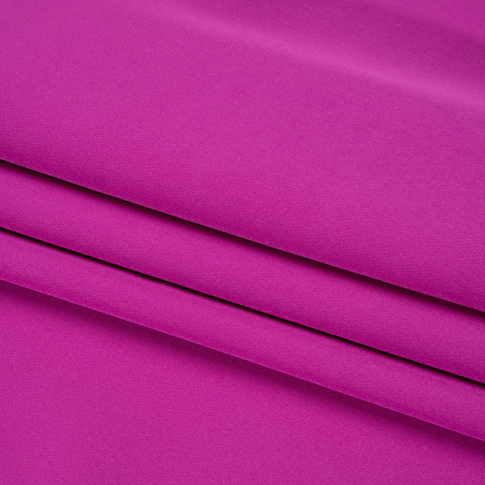 Stretch Recycled Polyester 4-Ply Crepe - Dark Fuchsia - Premium Collection Folded