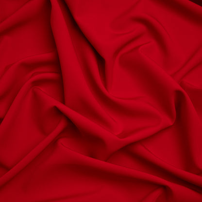 Stretch Recycled Polyester 4-Ply Crepe - Dark Red - Premium Collection